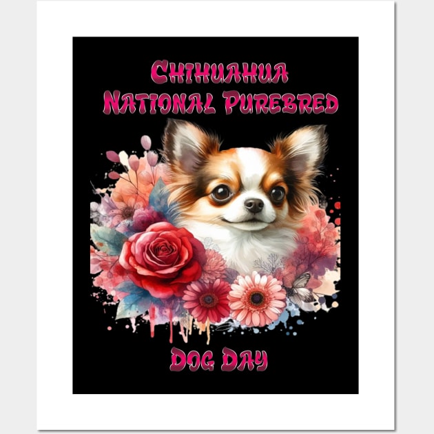 Floral Chihuahua A Petite Canine Blooms Wall Art by coollooks
